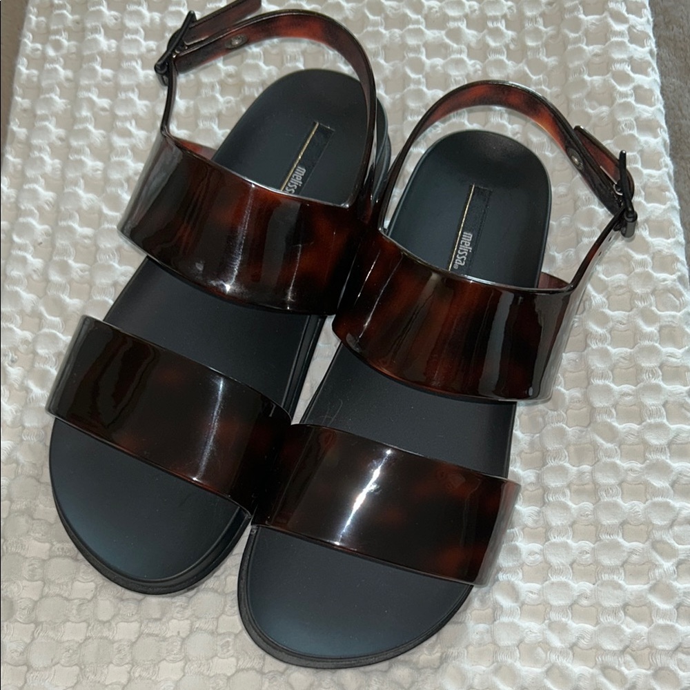 Melissa Brown and Black Sandals
